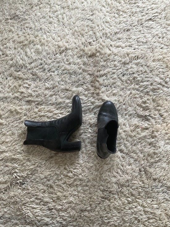 Ann Demeulemeester Shoes - Black Vibram Style Heeled Leather Boots
